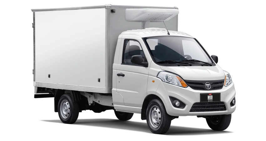 Foton MIDI Cargo Box refrigerado, fotografía de esta carrocería publicada por CIDEF Chile
