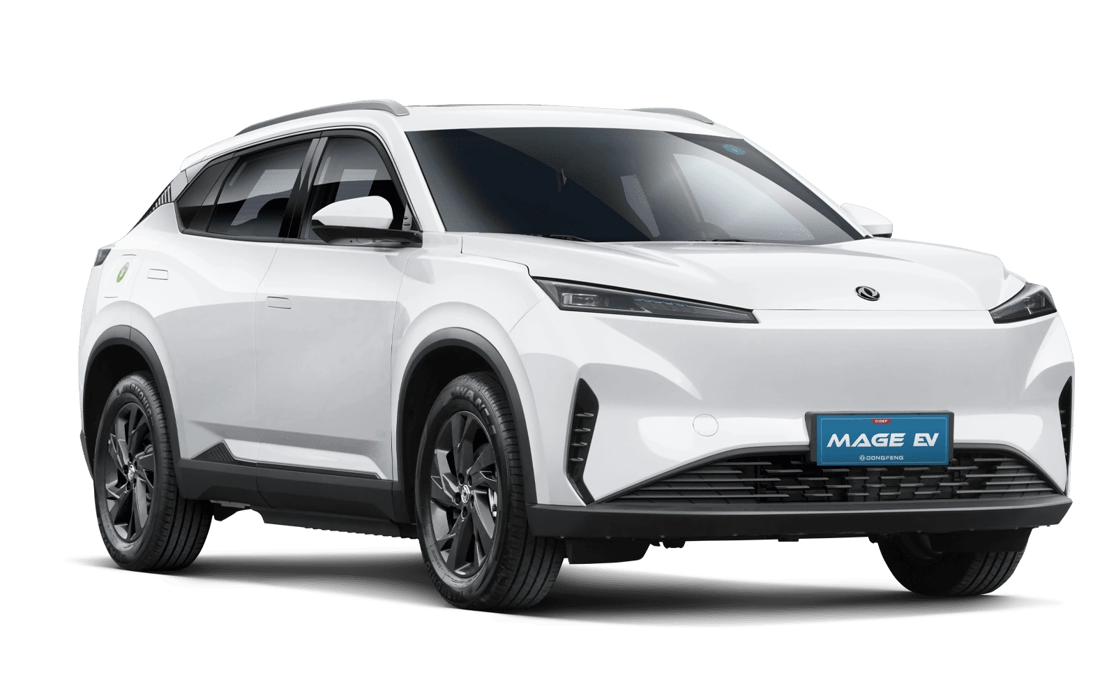 Dongfeng Mage EV blanco, vista frontal de tres cuartos